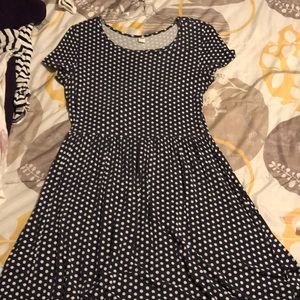 Polka dot navy dress